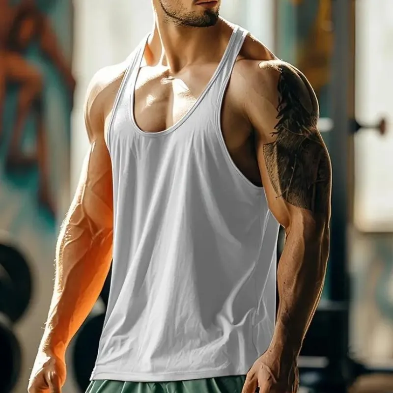 Men's Casual Solid Color Sports Tank Top 40317061TO sold by Manly product image thumbnail 3