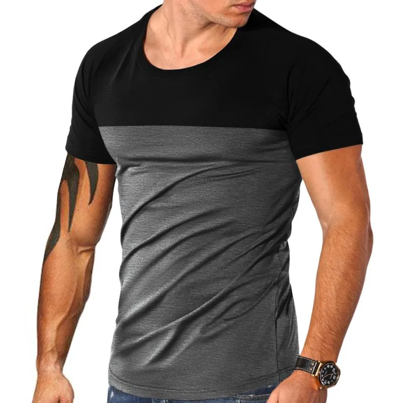 Men's Colorblock Round Neck Short Sleeve Casual T-shirt 10676484Z sold by Manly product image thumbnail 3