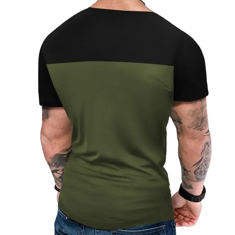 Men's Colorblock Round Neck Short Sleeve Casual T-shirt 10676484Z sold by Manly product image thumbnail 4