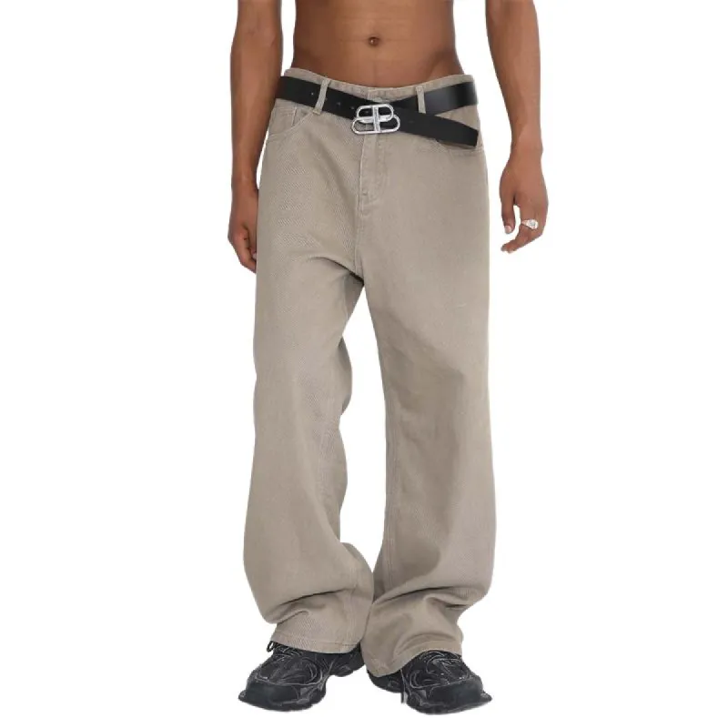 Men's Straight Leg Loose Solid Color Jeans 22527147X sold by Manly