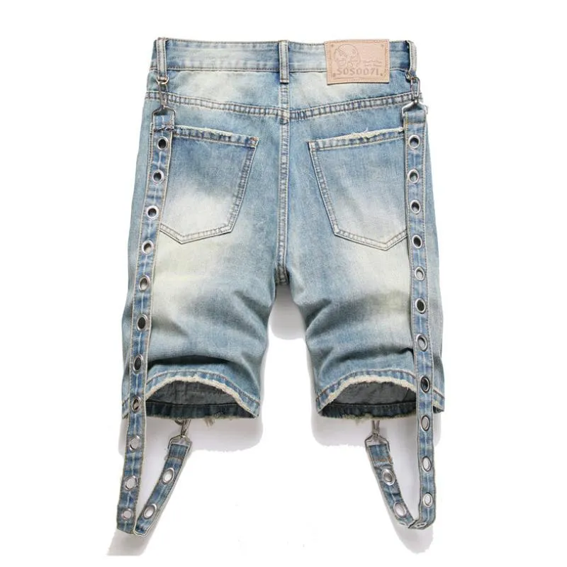 Men's Fashion Washed Multi-Pocket Loose Straight Denim Shorts 51613358M sold by Manly product image thumbnail 2