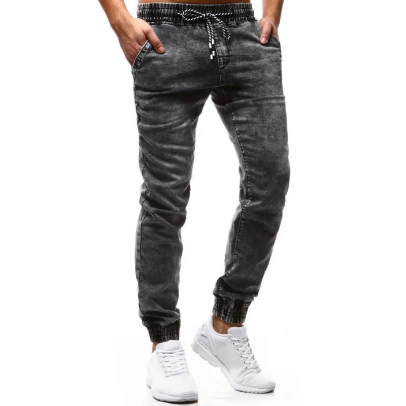 Men's Retro Distressed Drawstring Elastic Waist Casual Jeans 76788800Z sold by Manly