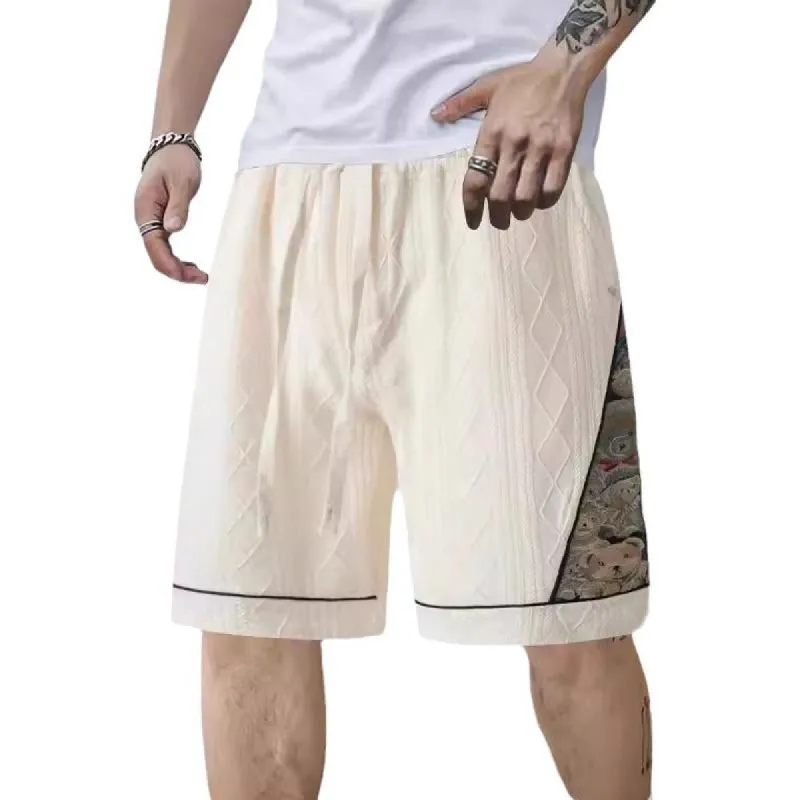 Men's Casual Jacquard Color Block Shorts 09259462X sold by Manly