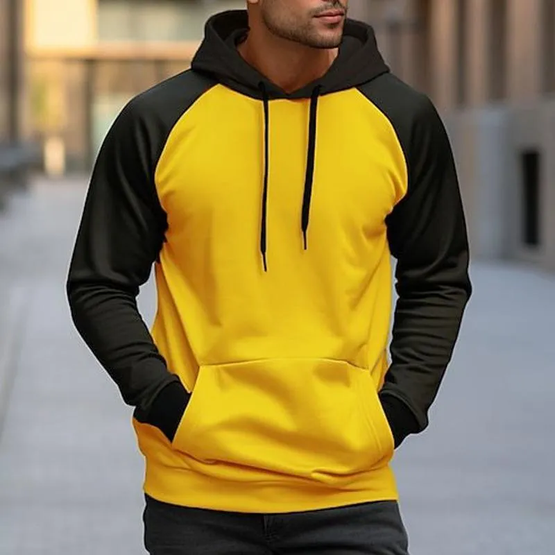 Men's Contrast Color Drawstring Loose Casual Hoodie 32079101X sold by Manly product image thumbnail 3