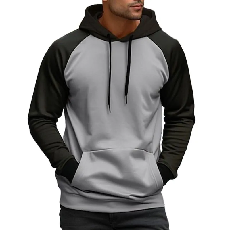 Men's Contrast Color Drawstring Loose Casual Hoodie 32079101X sold by Manly