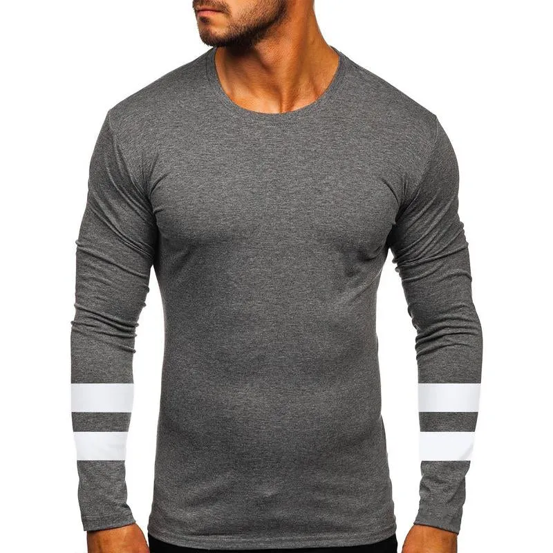 Men's Casual Solid Color Round Neck Long Sleeve T-Shirt 26436981Y sold by Manly product image thumbnail 3