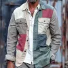 Men's Fashion Colorblock Lapel Breast Pocket Single Breasted Jacket 00705018Z sold by Manly