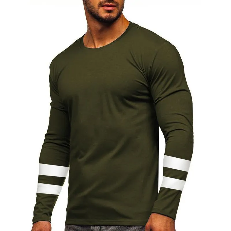 Men's Casual Solid Color Round Neck Long Sleeve T-Shirt 26436981Y sold by Manly product image thumbnail 4