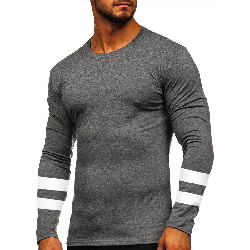 Men's Casual Solid Color Round Neck Long Sleeve T-Shirt 26436981Y sold by Manly