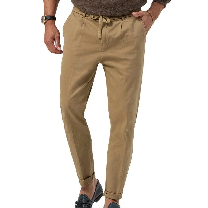 Men's Solid Color Drawstring Elastic Waist Straight Trousers 06224392Z sold by Manly product image thumbnail 5