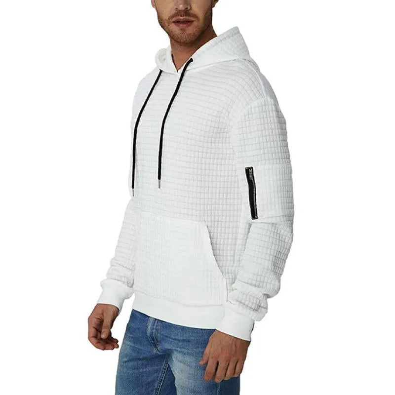 Men's Casual Solid Color Zip Pocket Long Sleeve Hoodie 32544441Y sold by Manly product image thumbnail 3