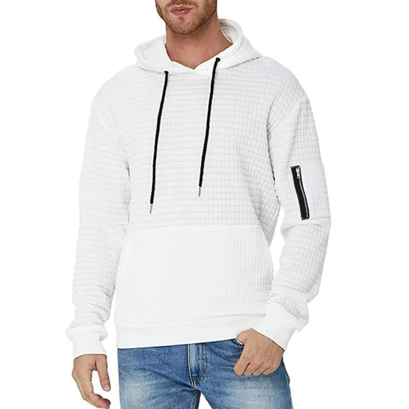Men's Casual Solid Color Zip Pocket Long Sleeve Hoodie 32544441Y sold by Manly product image thumbnail 4