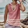 Men's Striped Hooded Sleeveless Tank Top 73331501Z sold by Manly
