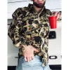 Men's Casual Camouflage Printed Long Sleeved Shirt 35434680Y sold by Manly