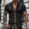 Men's Printed Lapel Short Sleeve Casual Shirt 74405149X sold by Manly