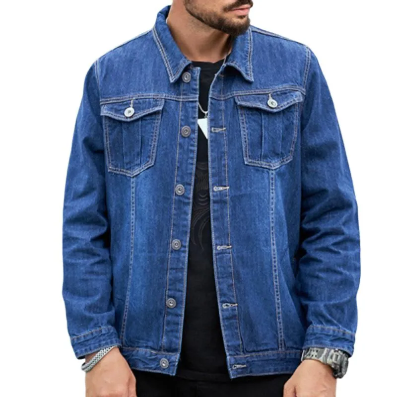 Men's Casual Vintage Denim Pocket Jacket 30744583TO sold by Manly