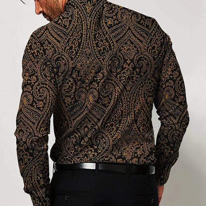 Men's Retro Casual Floral Stand Collar Shirt 49876822TO sold by Manly product image thumbnail 4