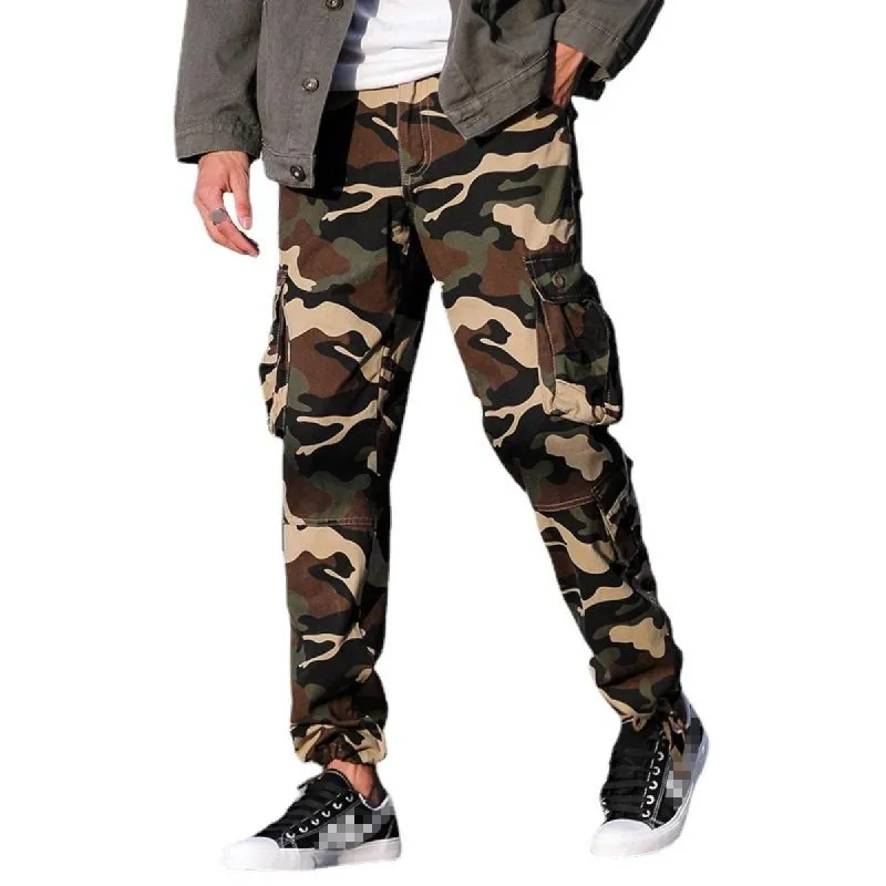 Men's Camo Loose Multi-pocket Elastic Waist Cargo Pants 74333808Z sold by Manly