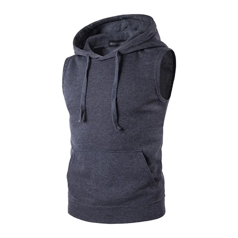 Men's Sport Hooded Kangaroo Pocket Sleeveless Tank Top 84168898M sold by Manly