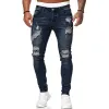 Men's Ripped Slim Fit Pencil Jeans 91225636X sold by Manly