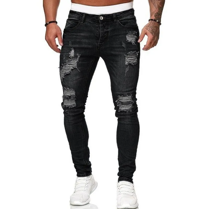 Men's Ripped Slim Fit Pencil Jeans 91225636X sold by Manly product image thumbnail 3