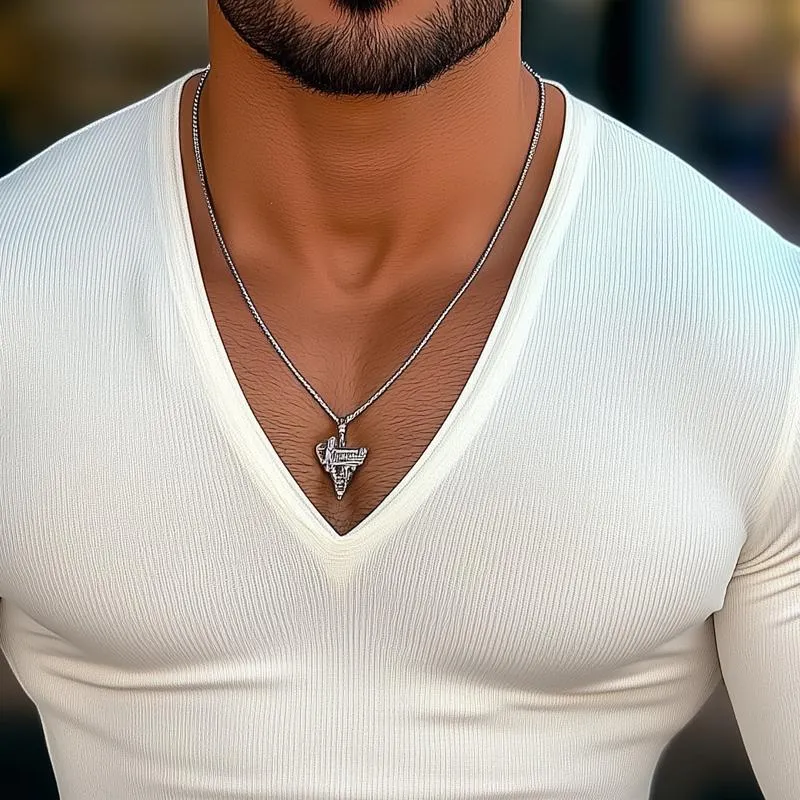 Men's Solid Striped V Neck Long Sleeve Casual T-shirt 78529257Z sold by Manly product image thumbnail 3