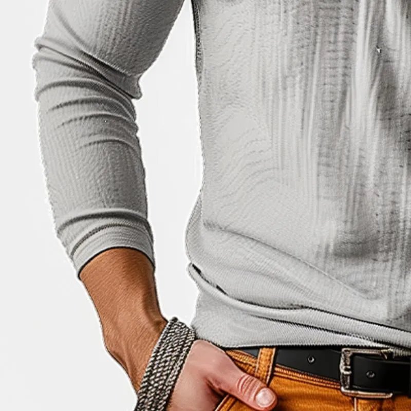 Men's Retro Casual Colorblock Lapel Long Sleeve T-Shirt 47758159TO sold by Manly product image thumbnail 3