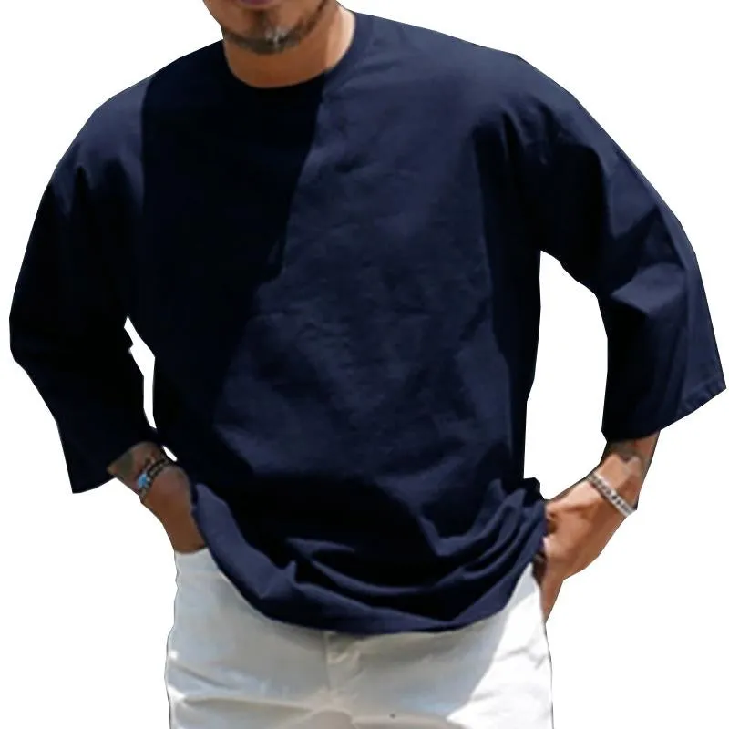 Men's Casual Round Neck Long Sleeve Loose T-Shirt 55318463M sold by Manly