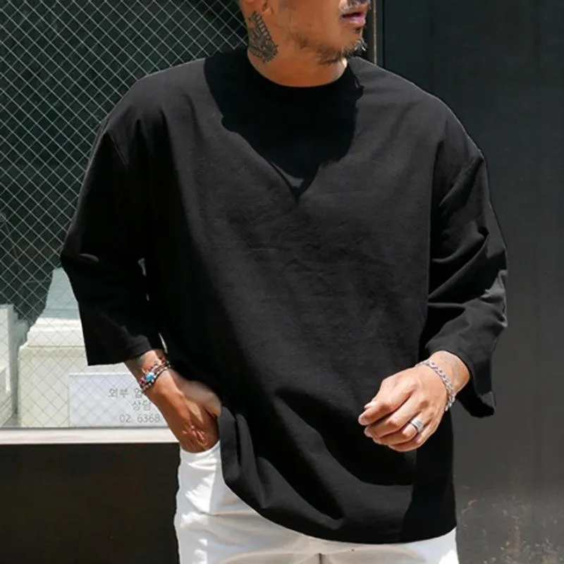Men's Casual Round Neck Long Sleeve Loose T-Shirt 55318463M sold by Manly product image thumbnail 4