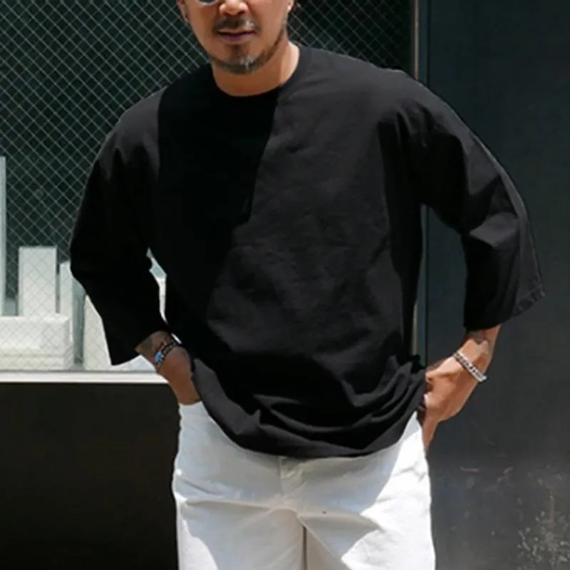 Men's Casual Round Neck Long Sleeve Loose T-Shirt 55318463M sold by Manly product image thumbnail 5