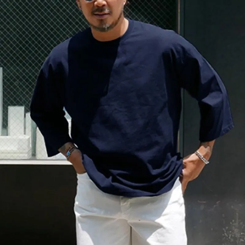 Men's Casual Round Neck Long Sleeve Loose T-Shirt 55318463M sold by Manly product image thumbnail 2