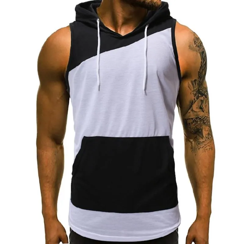 Men's Casual Colorblock Slim Hooded Tank Top 18315392M sold by Manly product image thumbnail 5