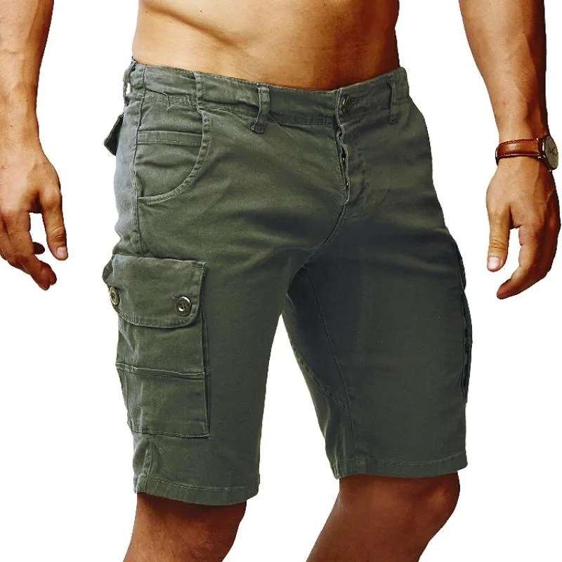 Men's Casual Cotton Multi-Pocket Slim Fit Cargo Shorts 86419485M sold by Manly