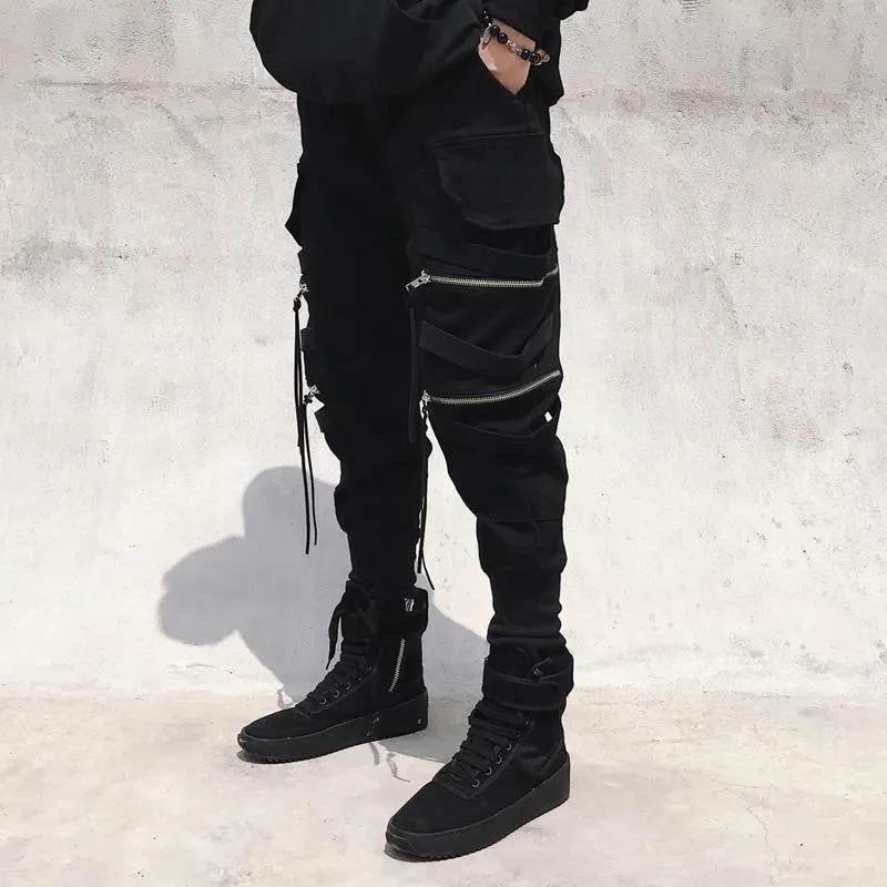 Men's Solid Cotton Zipper Decor Multi-pocket Cargo Pants 33205829Z sold by Manly product image thumbnail 2