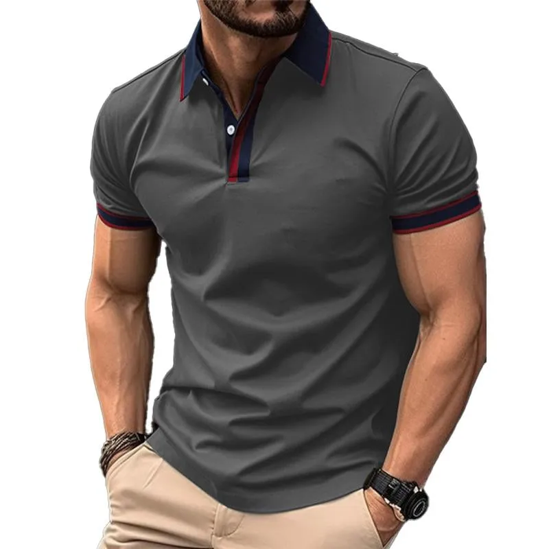 Men's Printed Lapel Short Sleeve Buttoned Pullover POLO Shirt 47950651X sold by Manly