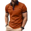 Men's Printed Lapel Short Sleeve Buttoned Pullover POLO Shirt 47950651X sold by Manly