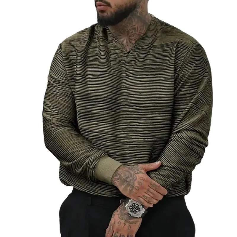 Men's Textured Print Thin V-Neck Long Sleeve T-Shirt 71176436X sold by Manly product image thumbnail 2