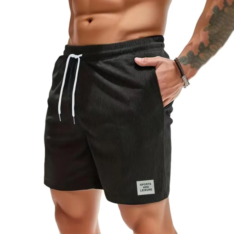 Men's Solid Color Corduroy Elastic Waist Straight Casual Shorts 77507486Z sold by Manly