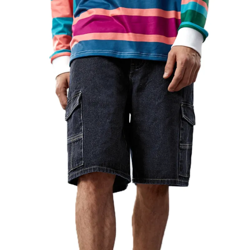 Men's Multi-Pocket Denim Cargo Shorts 43640860Y sold by Manly