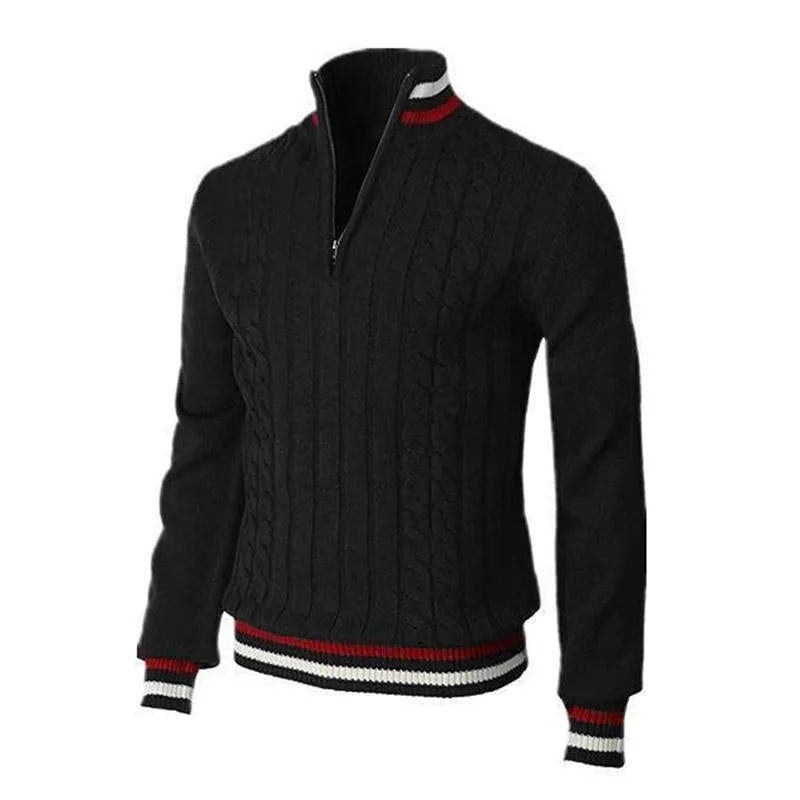 Men's Casual Turtleneck Colorblock Zipper Pullover Sweater 48616773M sold by Manly product image thumbnail 5