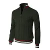 Men's Casual Turtleneck Colorblock Zipper Pullover Sweater 48616773M sold by Manly