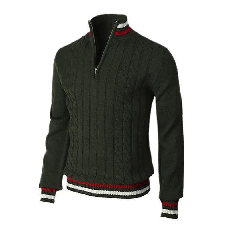 Men's Casual Turtleneck Colorblock Zipper Pullover Sweater 48616773M sold by Manly product image thumbnail 4