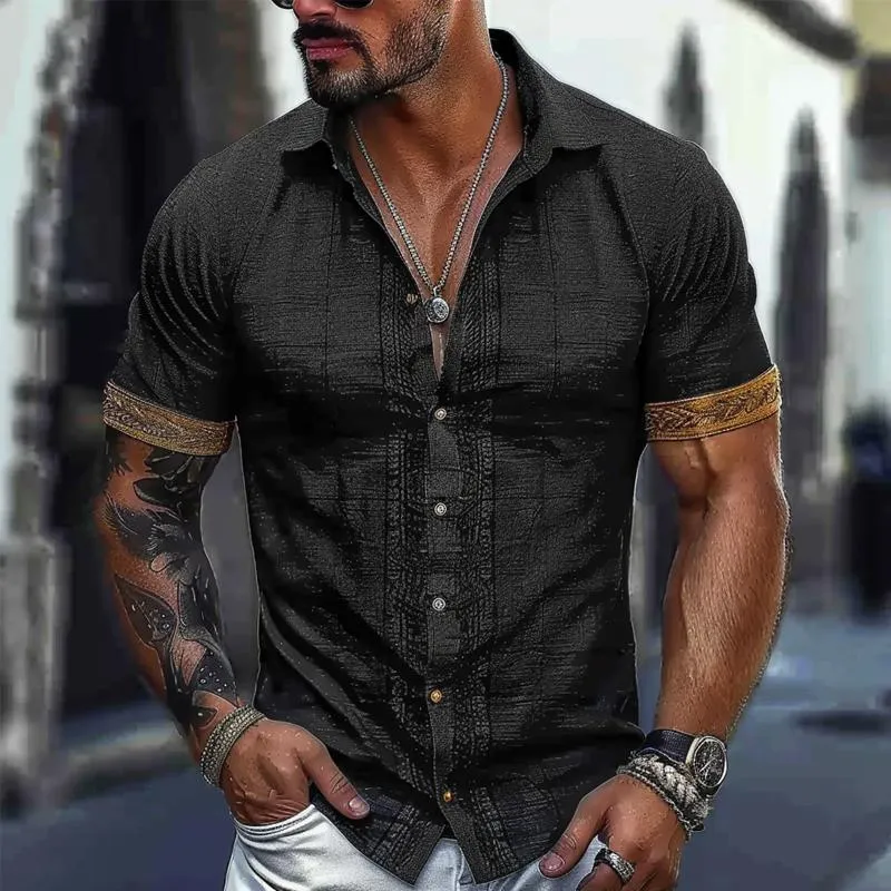 Men's Printed Short Sleeve Lapel Shirt 89663506X sold by Manly product image thumbnail 4