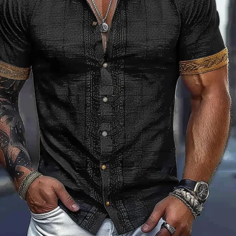 Men's Printed Short Sleeve Lapel Shirt 89663506X sold by Manly product image thumbnail 3