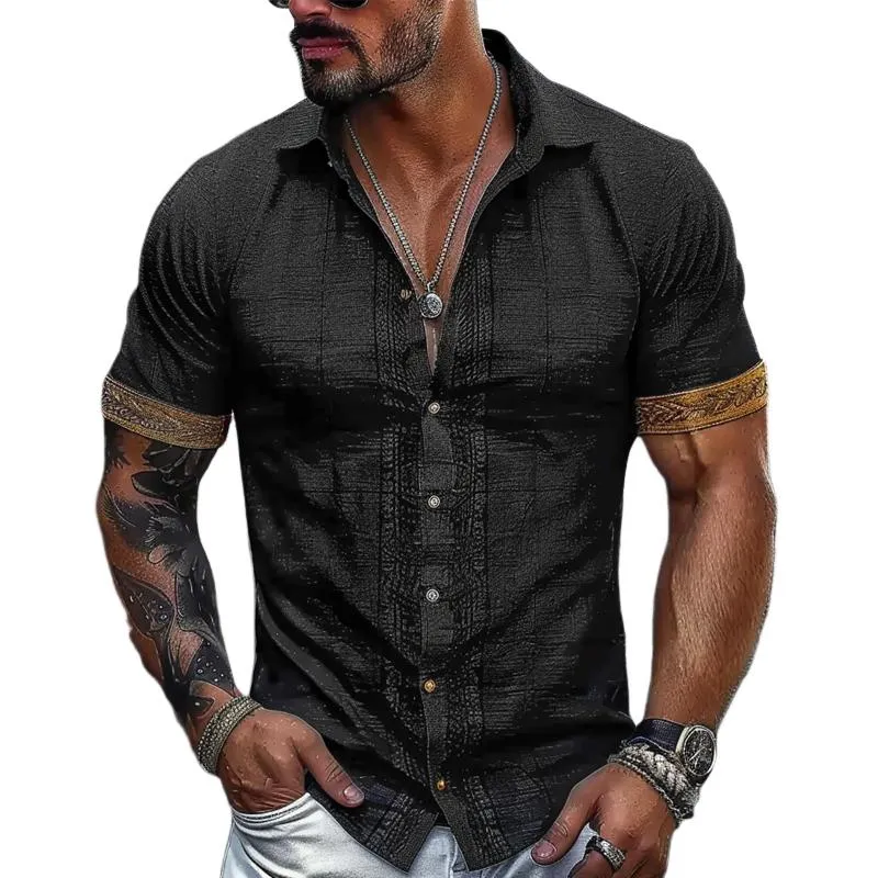 Men's Printed Short Sleeve Lapel Shirt 89663506X sold by Manly