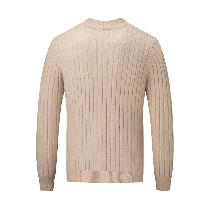 Men's Wide Stripe Half Zipper Stand Collar Stylish Sweater 59269570X sold by Manly product image thumbnail 5