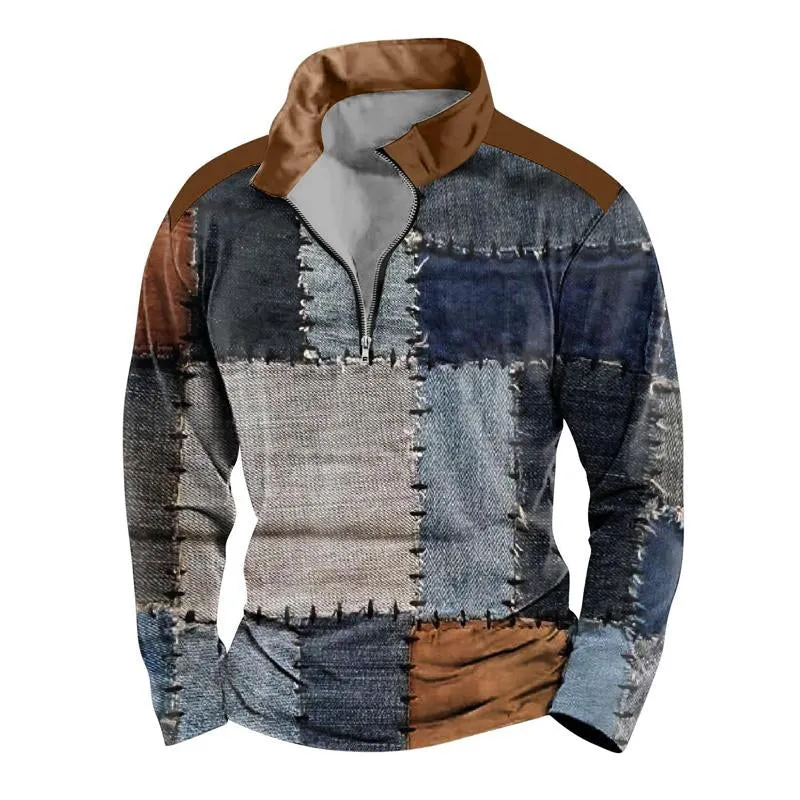 Men's Half-zip Loose Stand Collar Sweatshirt 83435591X sold by Manly