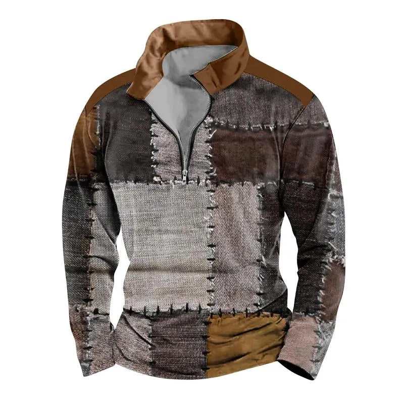 Men's Half-zip Loose Stand Collar Sweatshirt 83435591X sold by Manly product image thumbnail 2