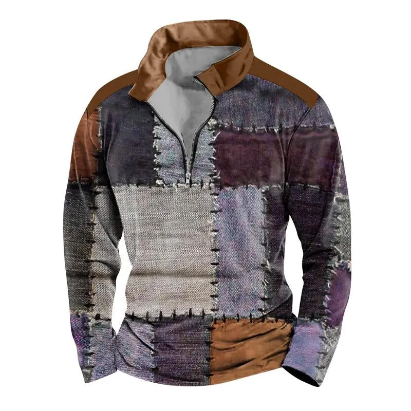 Men's Half-zip Loose Stand Collar Sweatshirt 83435591X sold by Manly product image thumbnail 4