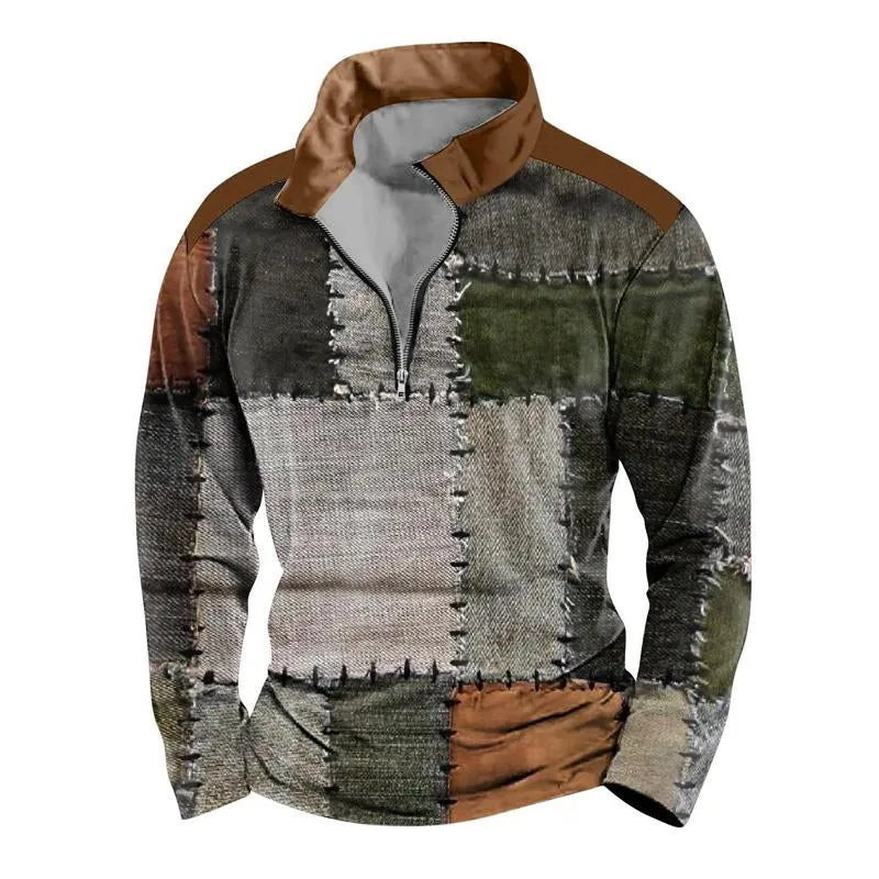 Men's Half-zip Loose Stand Collar Sweatshirt 83435591X sold by Manly product image thumbnail 3